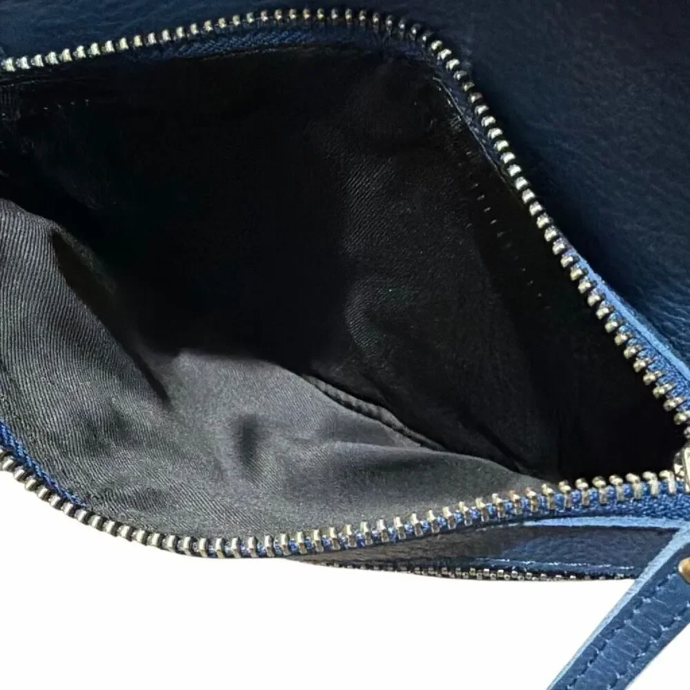 Wise Owl Slate Blue Leather Crossbody Handbag Purse Adjustable Strap